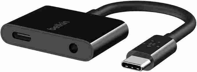 Belkin RockStar 3.5mm Audio + USB-C Charge Adapter (BL-A004-USBC-ADP / NPA004btBK)