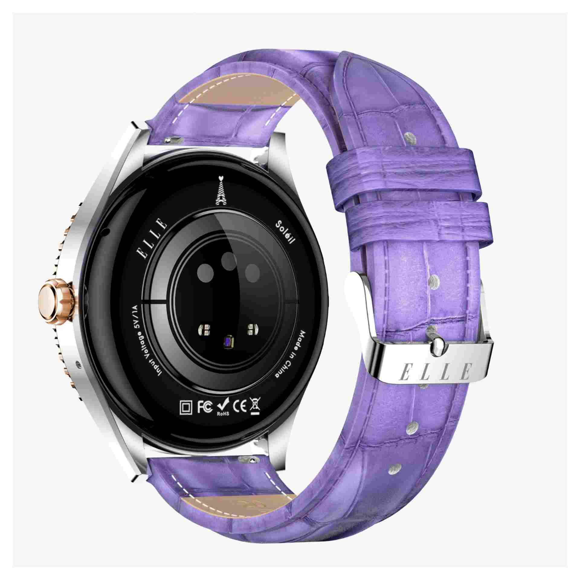 Elle Soleil Smart Watch Purple Leather + 2 Straps (ELL-WCH-SOLEIL-PLPSSS-2STRAPS)