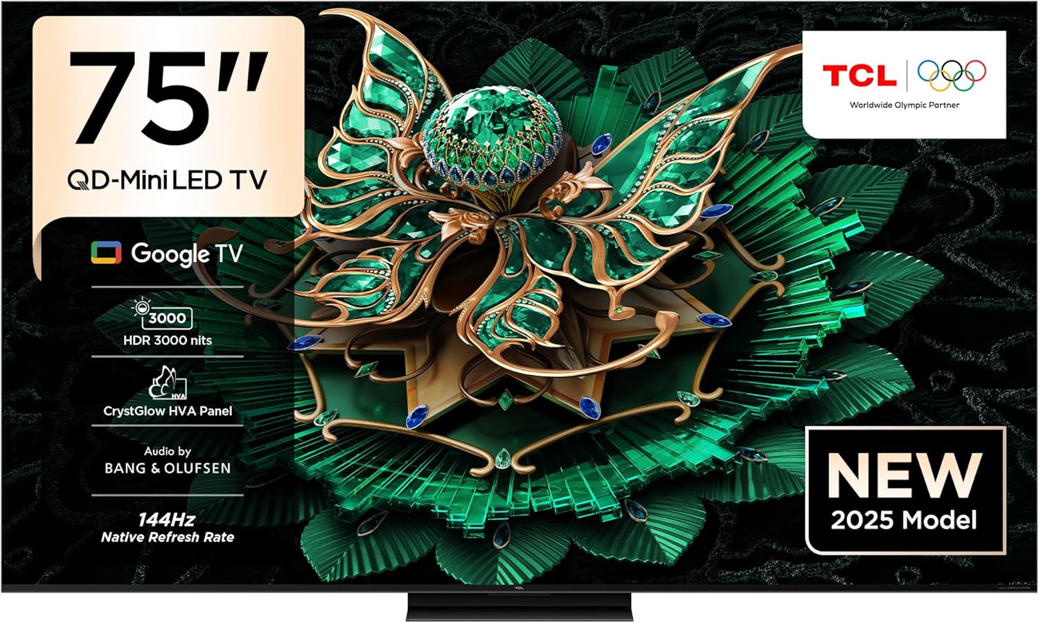 TCL 75" QD-Mini LED 75C7K | 4K 144Hz | Game Master | 2880+ Dimming Zones | AiPQ Processor