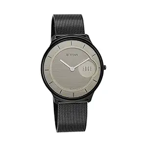 Titan Edge Baseline Beige Analog Stainless Steel Strap Watch for Men | Ultra-Slim Premium Watch
