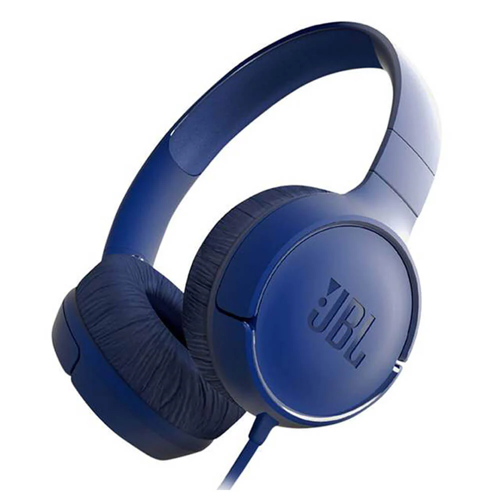 JBL T500 Blue On-Ear Wired Headphone with Pure Bass Sound | Qatar