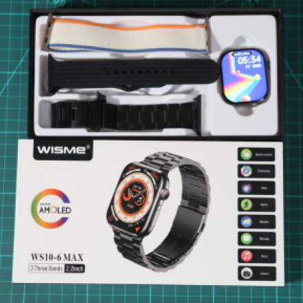 WISME WS10-6 MAX Smart Watch with 2.02" HD Display, Bluetooth Calling & Fitness Tracking