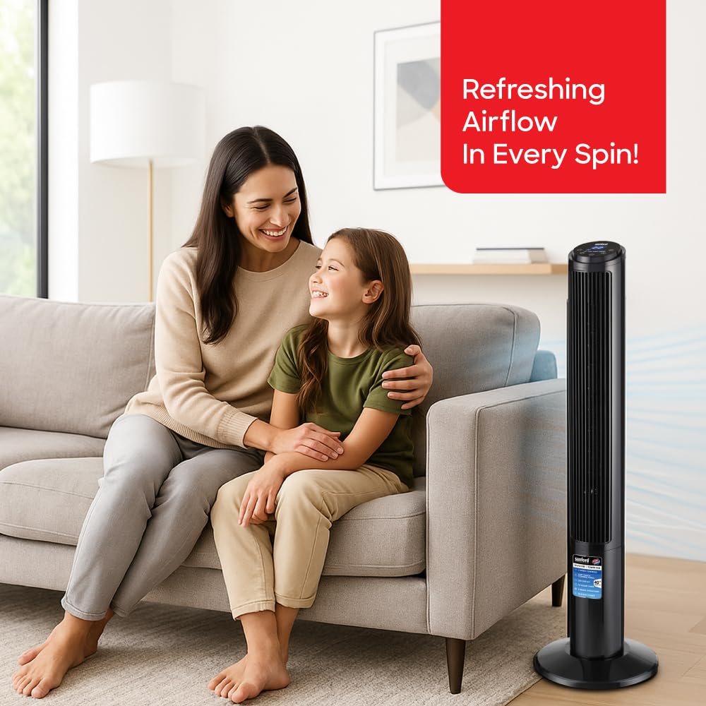 Sanford Tower Fan with Remote 40" 75 Watts SF6702TRF BS-D