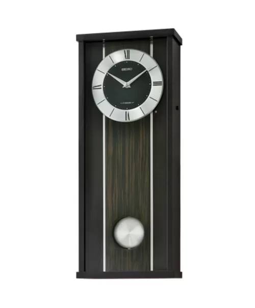 Seiko QXM396KL Melodic Pendulum Wall Clock | Wooden Case | 6 Melodies | Light Sensor