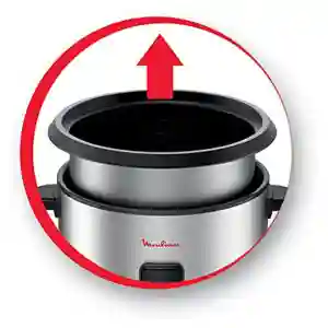Moulinex Rice Cooker MK123D27 | 700W | 1.8L (10 Cups) | Non-Stick Removable Bowl | Glass Lid