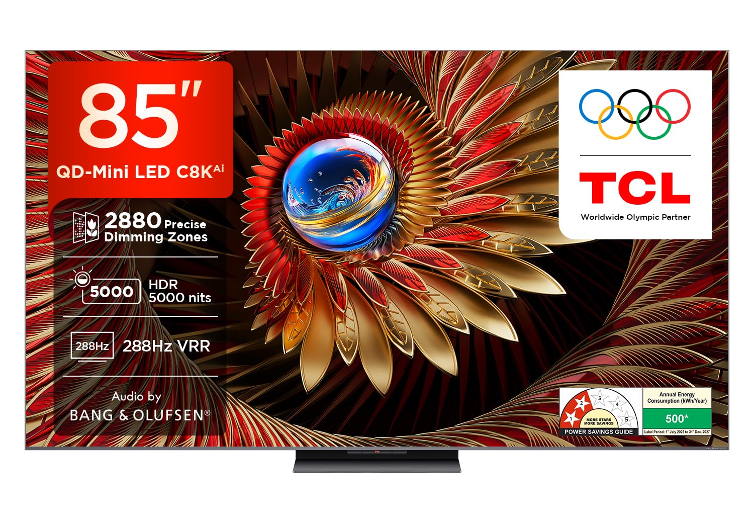 TCL 85" QD-Mini LED 85C8K | 4K 144Hz | Game Master | 3840+ Local Dimming Zones | AiPQ Pro