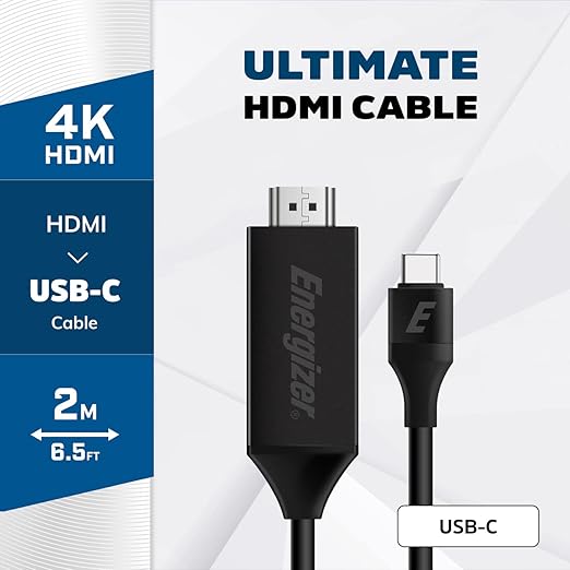 Energizer C112HKBK HDMI to USB-C Cable 2 Meter Black