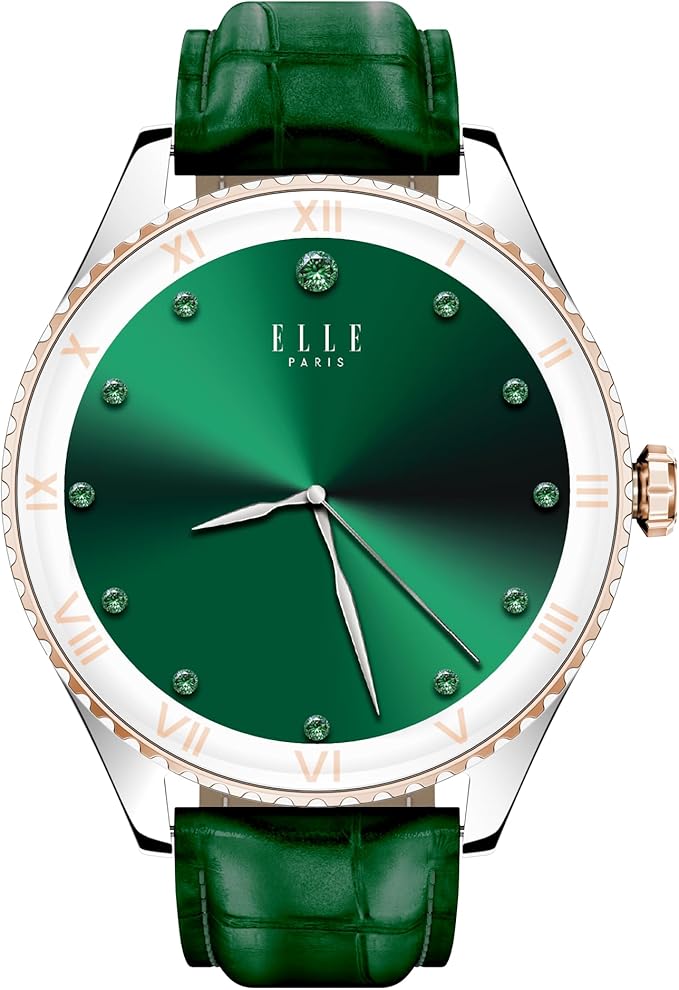 Elle Soleil Smart Watch Green Leather + 2 Straps (ELL-WCH-SOLEIL-GLGSSS-2STRAPS)